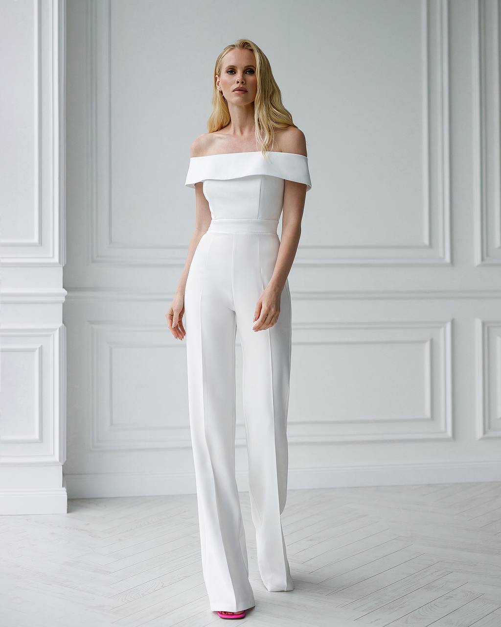 Elegant White Off Shoulder Jumpsuit for Women