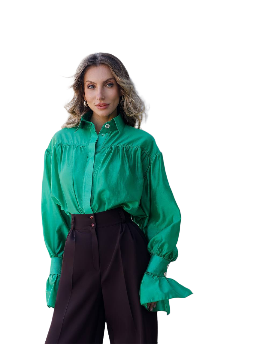 Womens Tencel Voile Blouse Shirt With Hidden Fastener