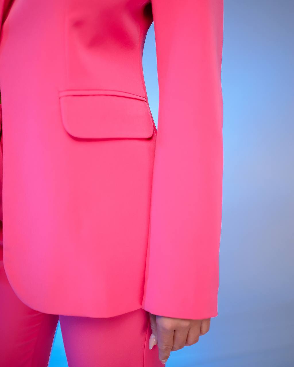 Premium Women's Diagonal Suit Crepe in Raspberry Color