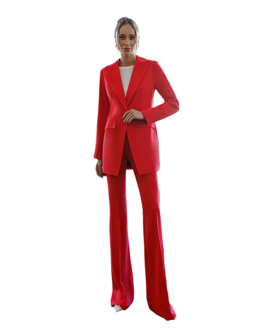 Womens Verona Suit with Jacket and Trousers in Red
