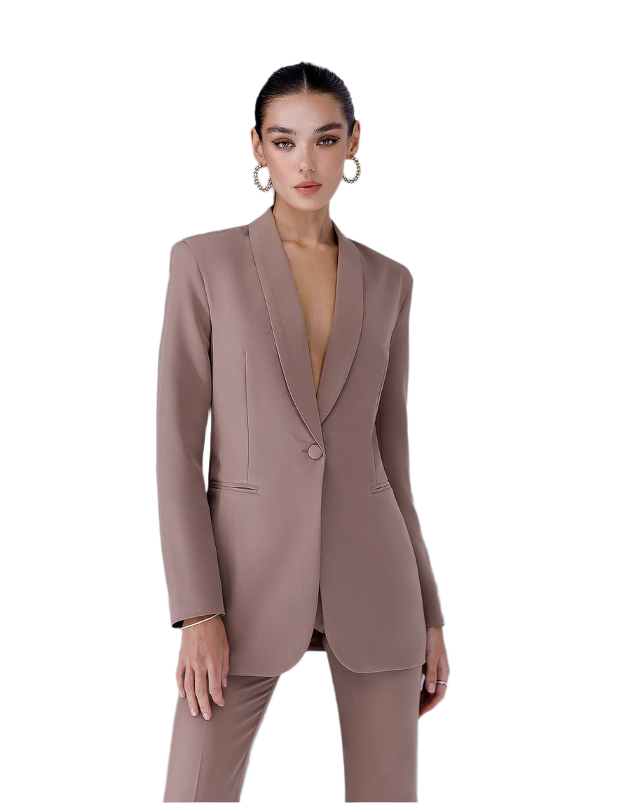 Womens Suit with Lined Blazer and Flared Pants
