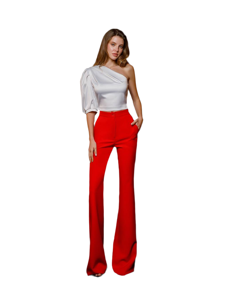 Womens One Shoulder Mango Satin Top in Multiple Colors