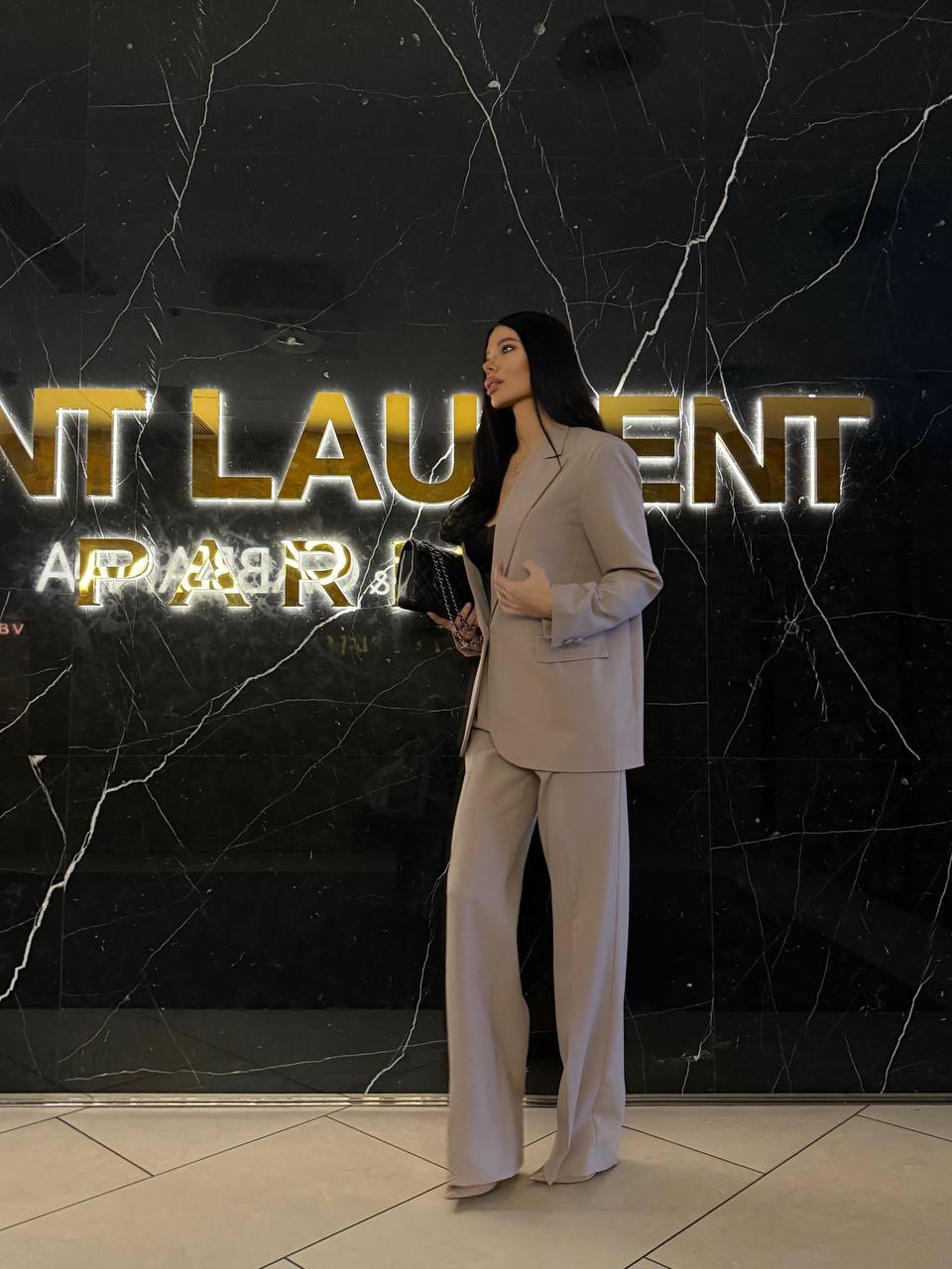 Womens Double Suit Premium Diagonal Suiting Crepe Blazer and Pants