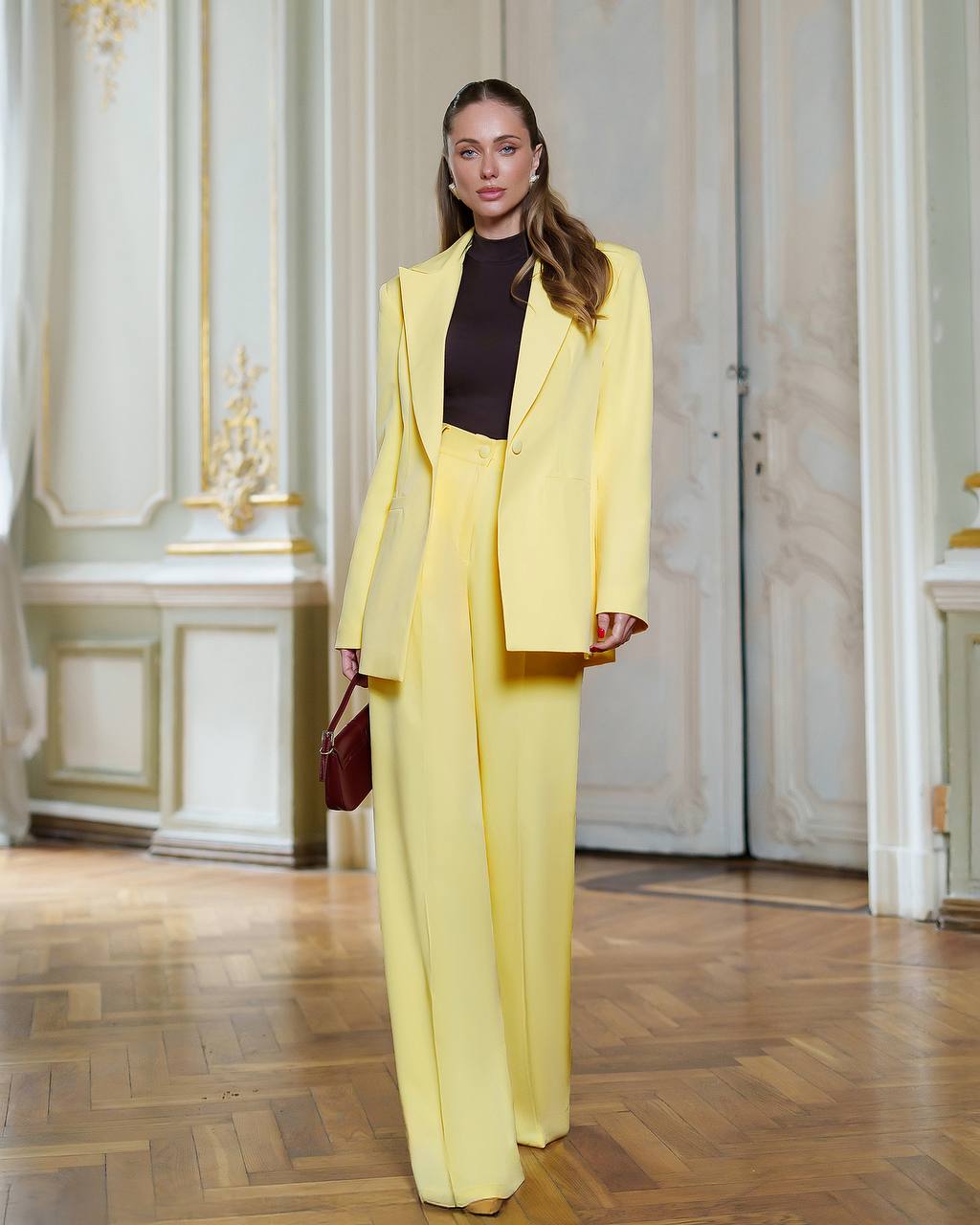 Premium Diagonal Suiting Crepe Womens Suit Jacket and Trousers