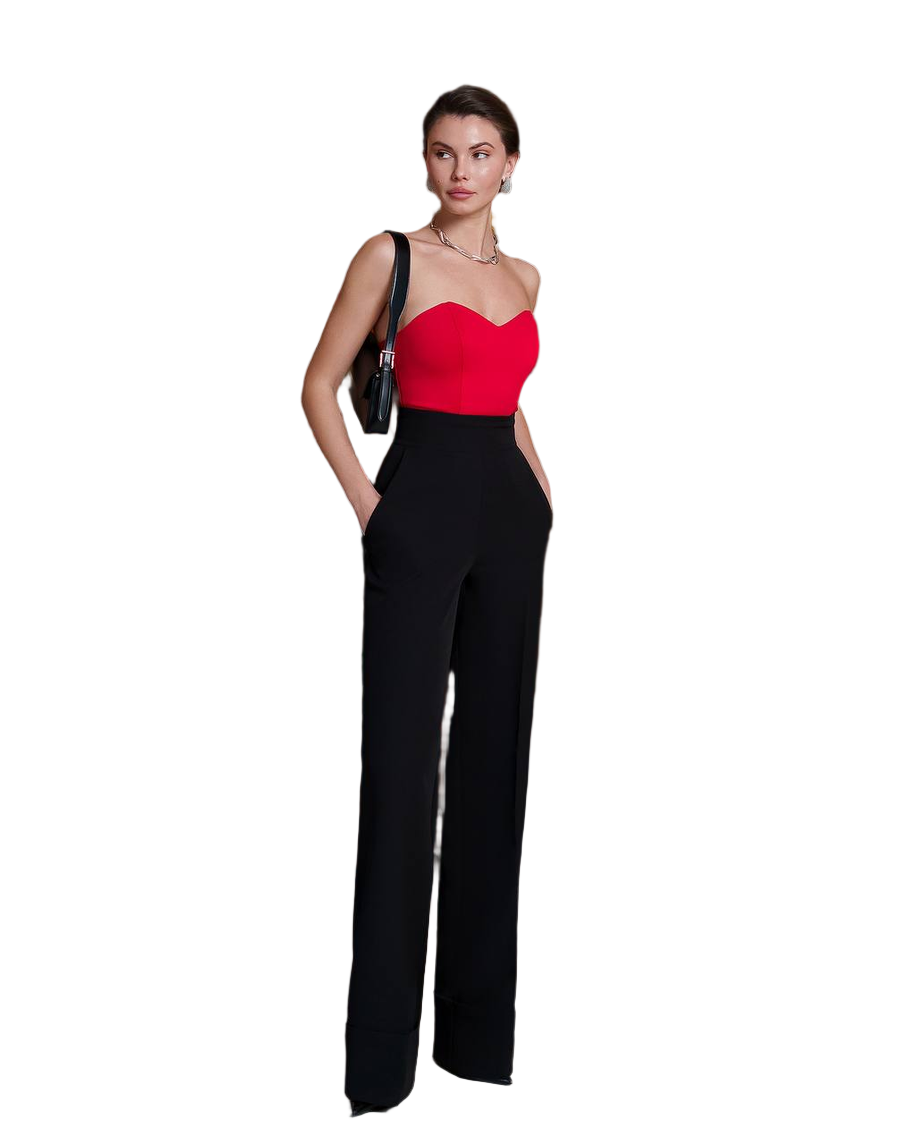 Womens Premium Diagonal Crepe Suit Trousers Black