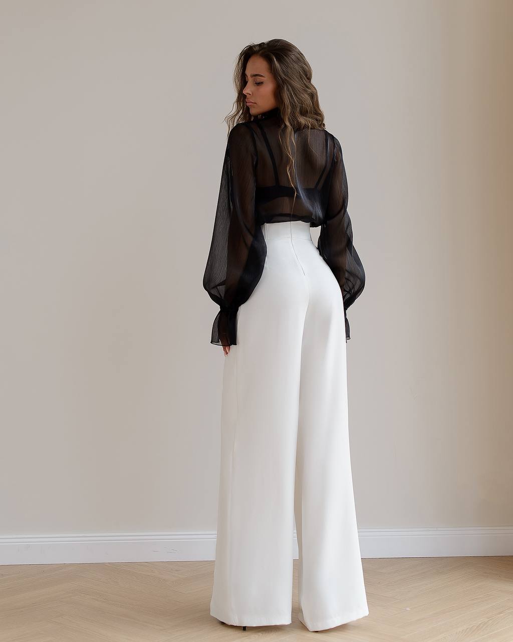 Premium Crepe Diagonal Suiting Pants with Corset Waistband for Women