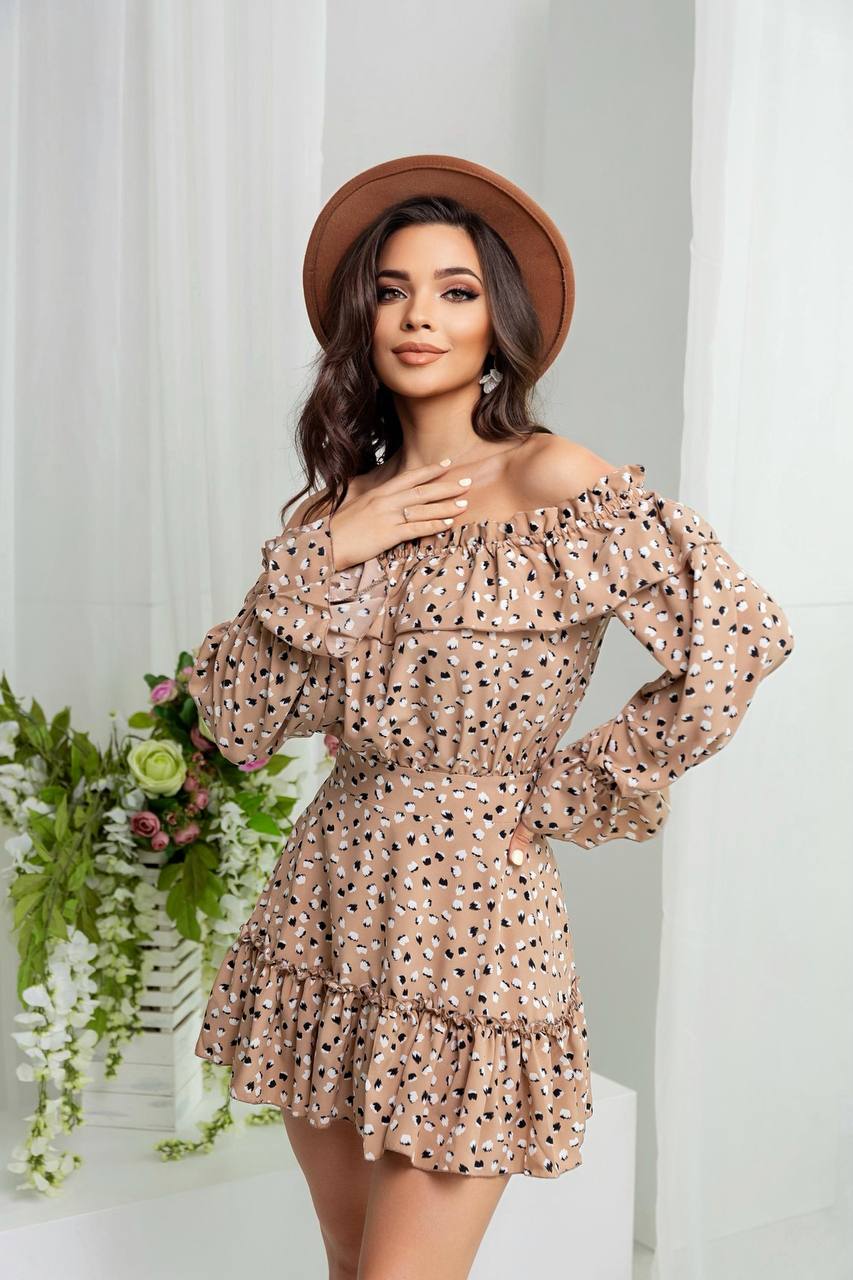 Chic Off-Shoulder Floral Dress in Soft Fabric for Stylish Occasions