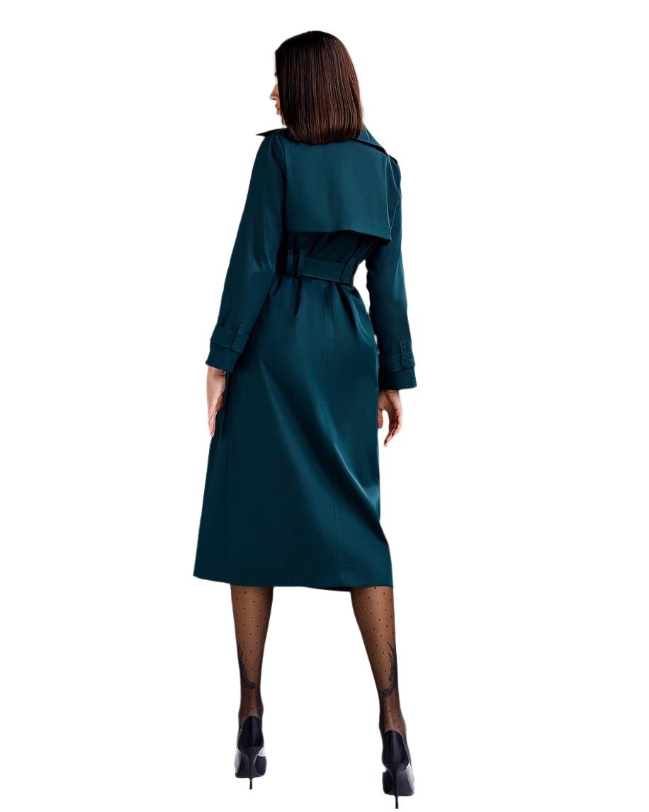 Stylish Cotton Trench Coat for Women with Pockets and Belt Slim Fit Outerwear