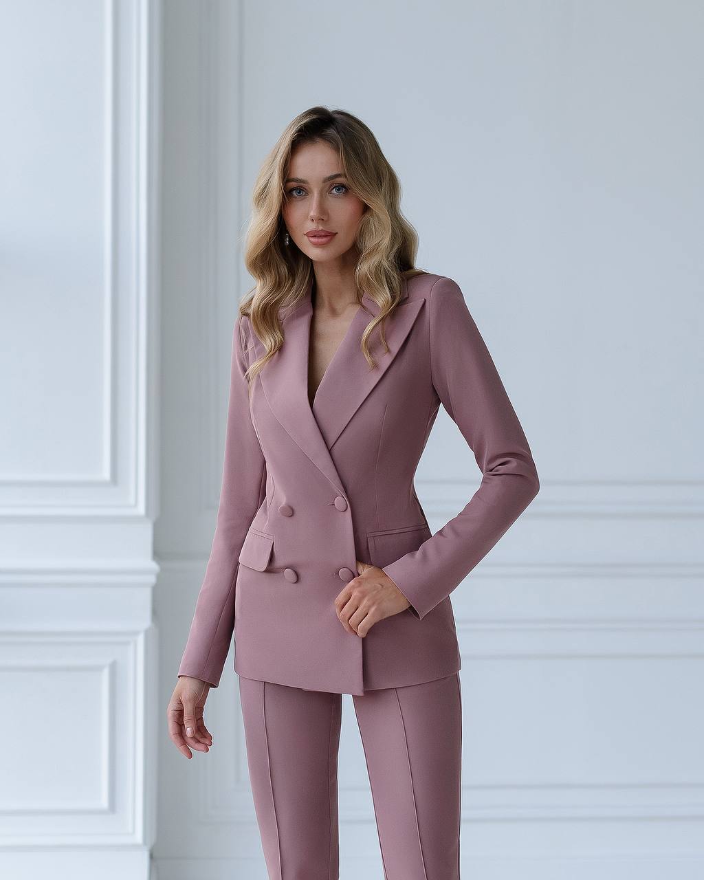 Brown Women Jacket Pants Suit Pantsuit Chic Oficial interview Elegant Cocktail Prom Graduation