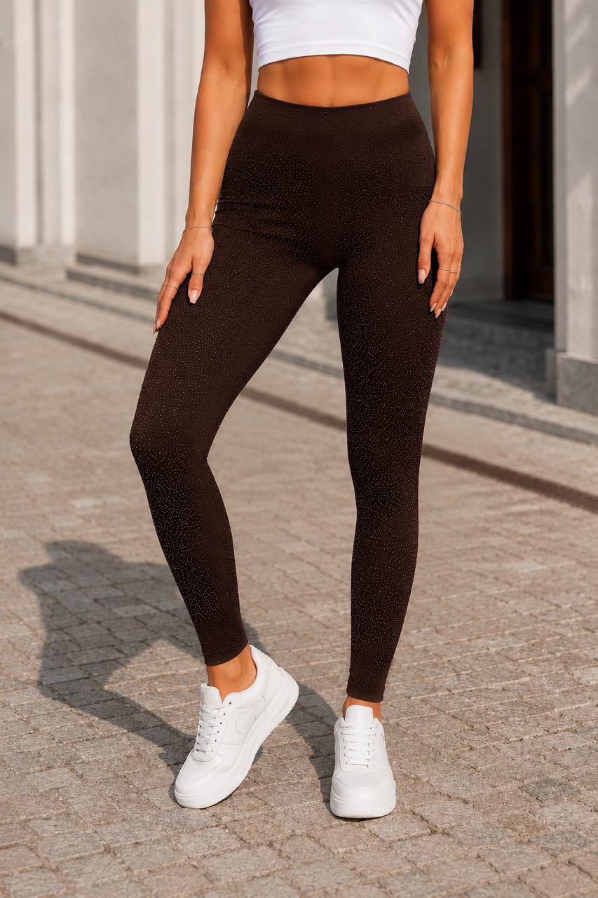Womens Stretch Rhinestone Leggings Diving Fabric