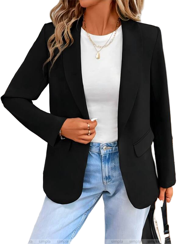 Classic Black Lined Blazer for Women