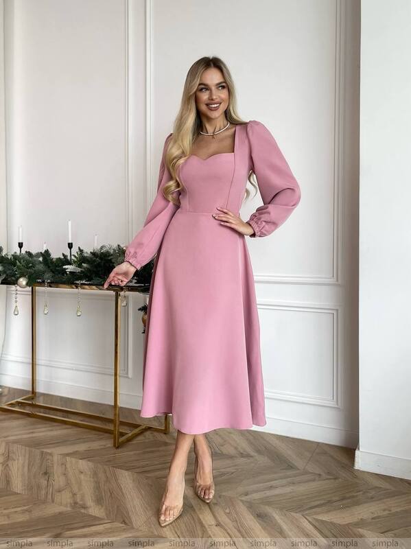 Charming Midi Dress for All Occasions Elegant and Versatile with Pockets and Stylish Sleeve