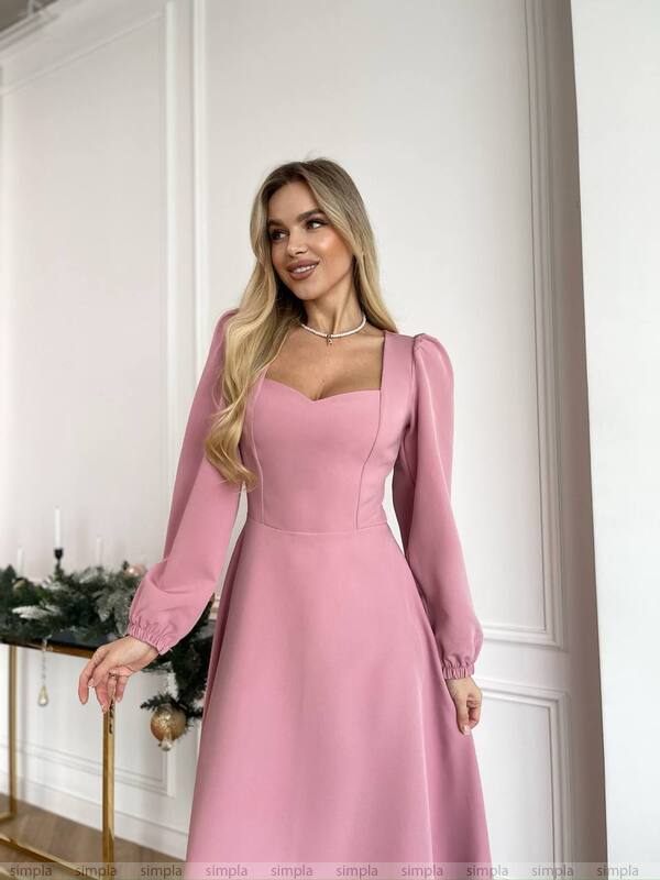 Charming Midi Dress for All Occasions Elegant and Versatile with Pockets and Stylish Sleeve