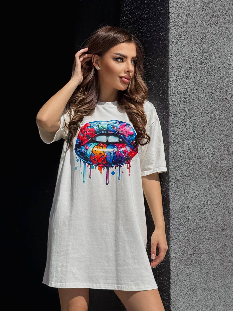 Casual Loose Short T-Shirt Dress with Short Sleeves