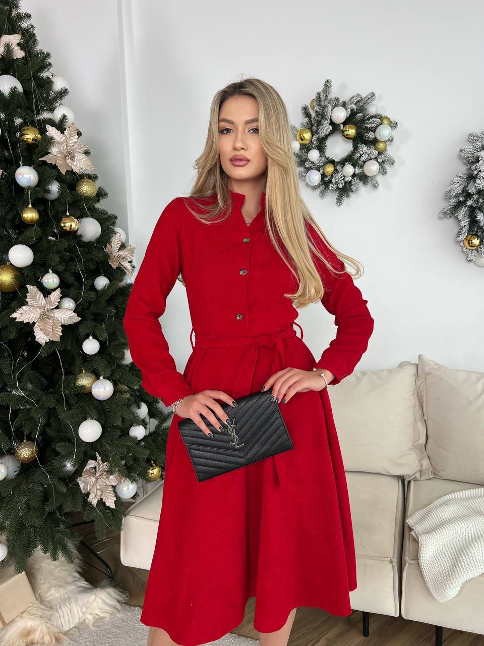 Elegant Red Velvet Dress for All Occasions Comfortable Fit Stylish Casual