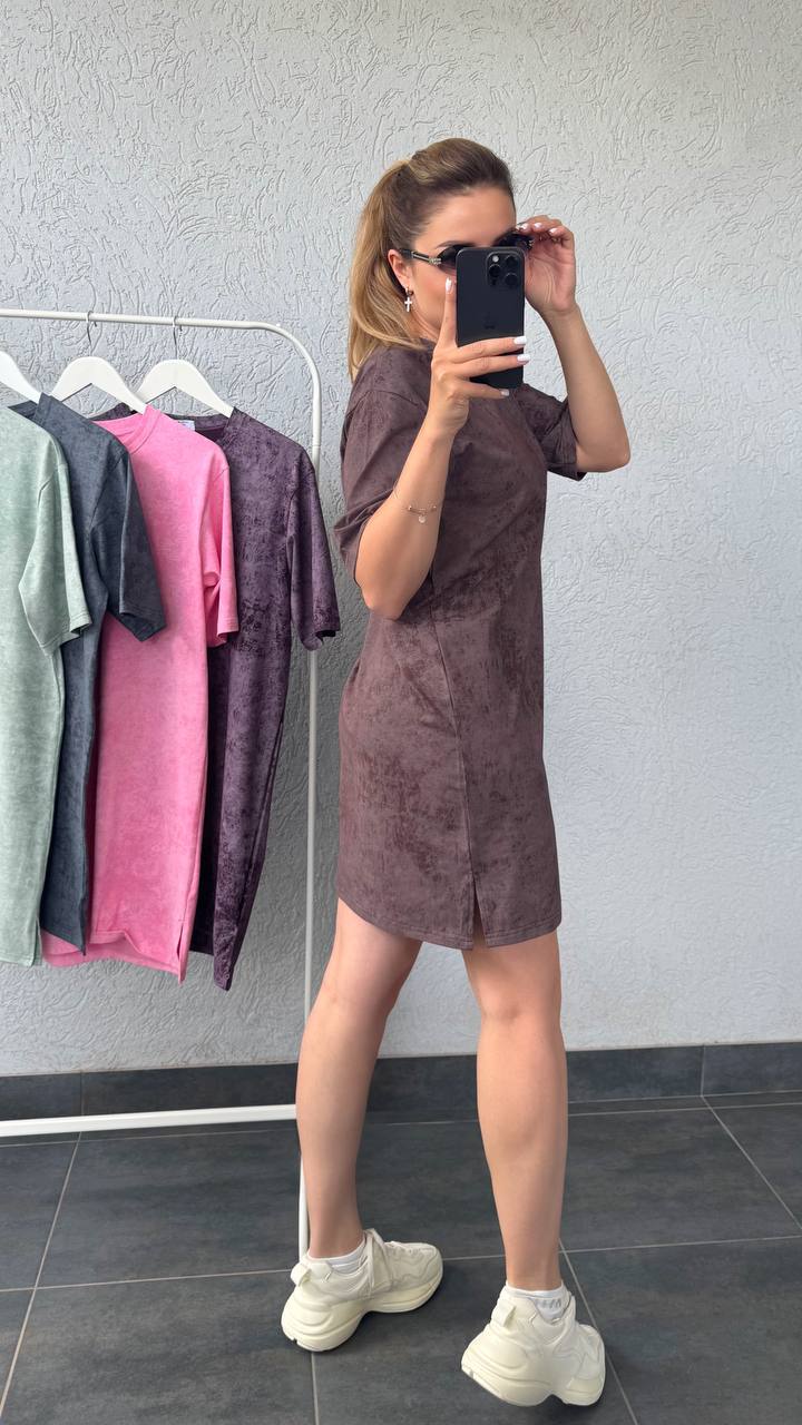 Casual T-Shirt Dress with Side Slits for Women