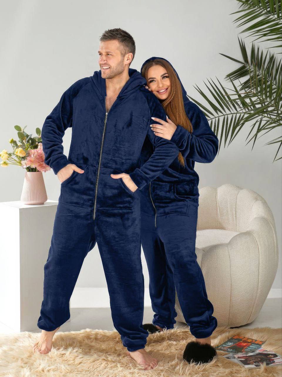 Unisex Plush Jumpsuit Warm Cozy Homewear