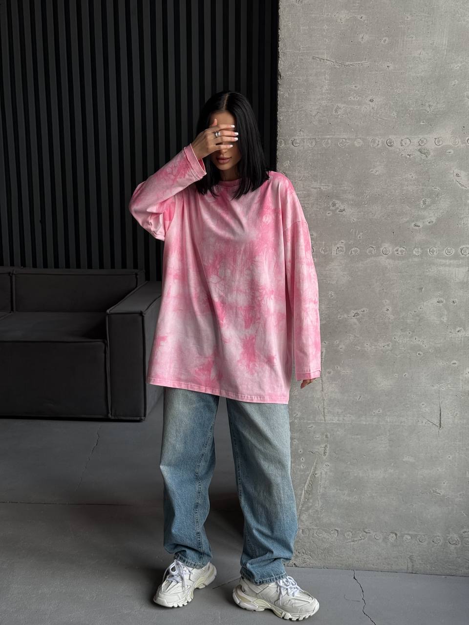 Stylish Pink Tie Dye Sweatshirt Made from Premium Turkish Cotton