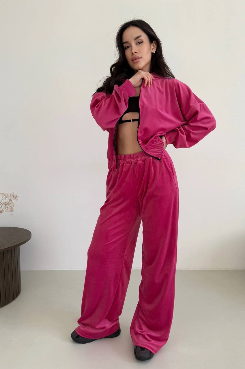 Womens Velvet Tracksuit Turkish Velour Fall Casual Set