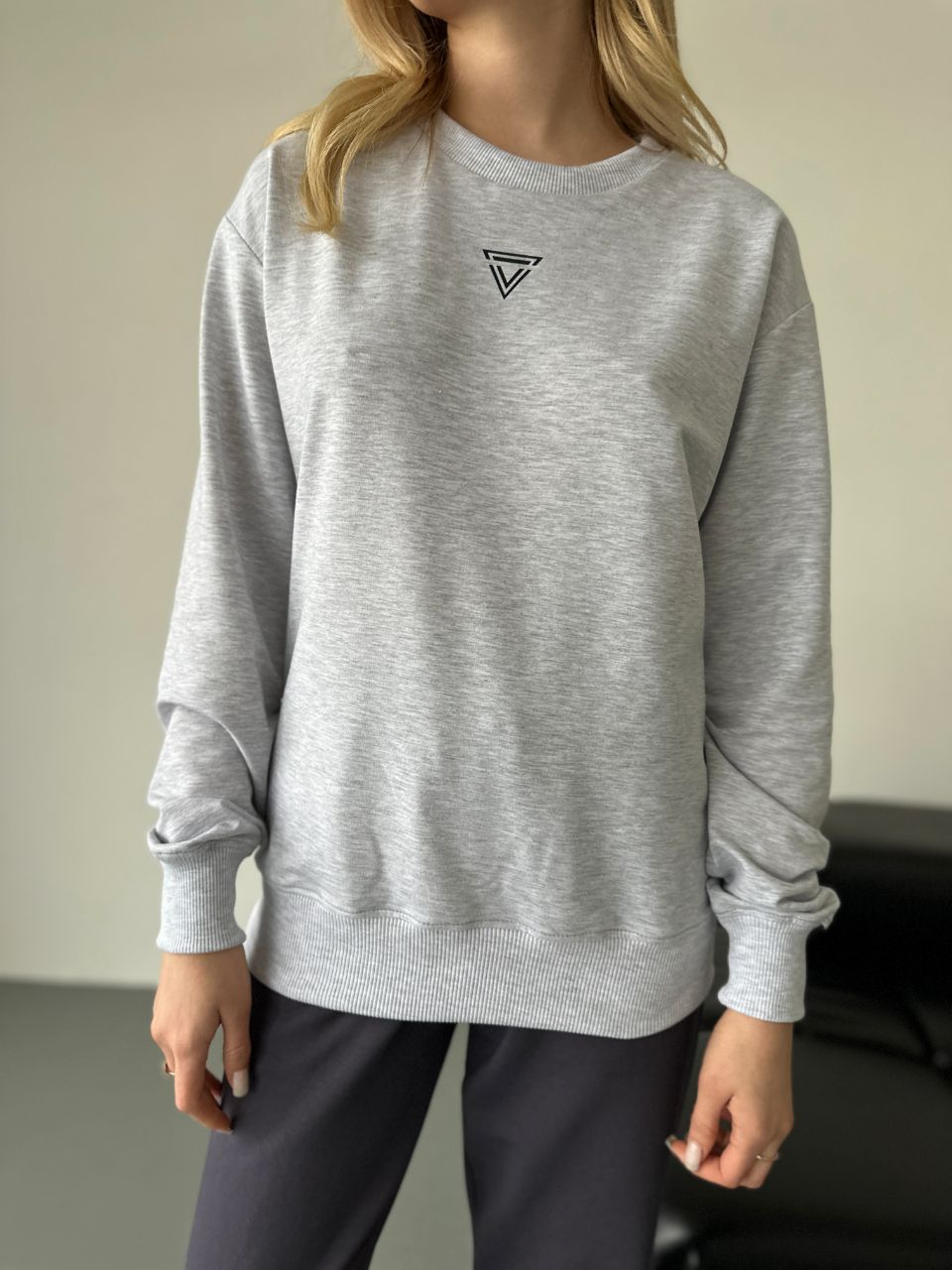 Stylish Mens Light Grey Sweatshirt Cotton Blend