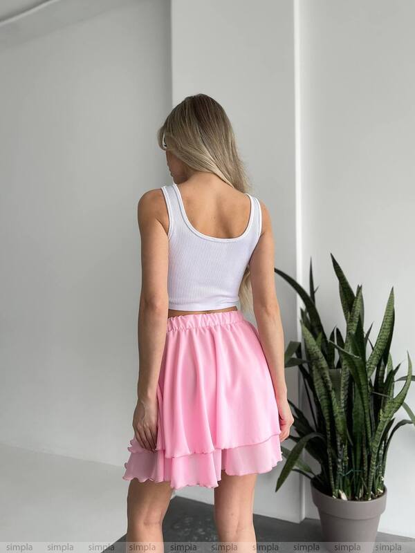 Lightweight Pink Chiffon Summer Skirt Women