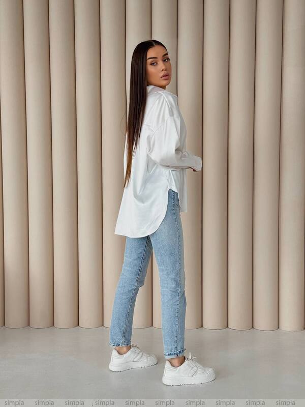 Elegant White Silk Shirt for Women with Hidden Buttons