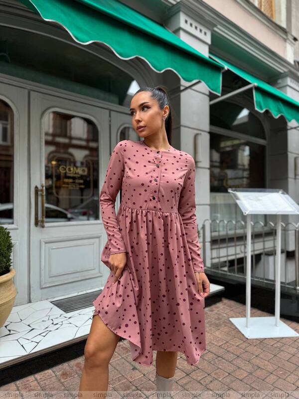 Midi Summer Dress with Functional Buttons and Side Pockets