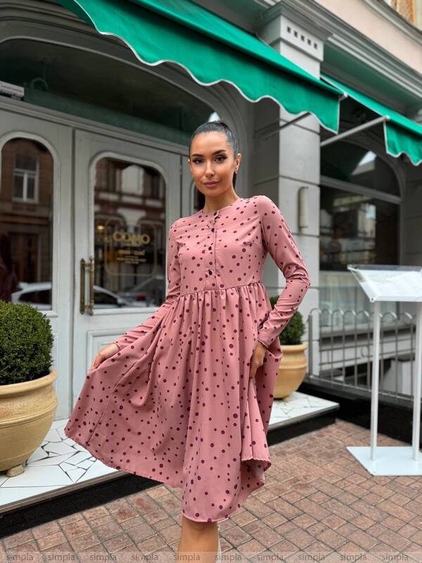 Midi Summer Dress with Functional Buttons and Side Pockets