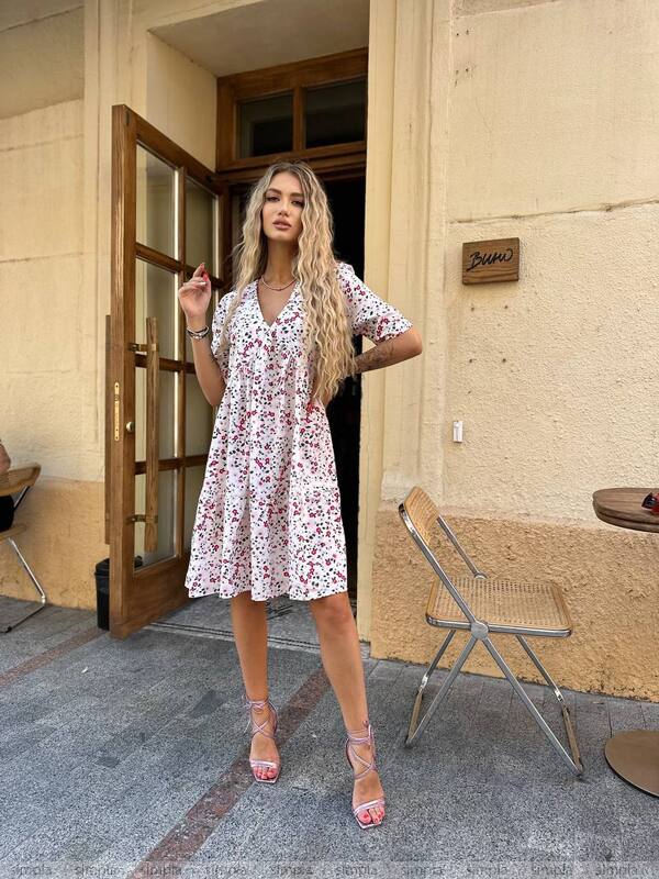 Summer Floral Print Silk Soft Dress Lightweight Elegant Feminine