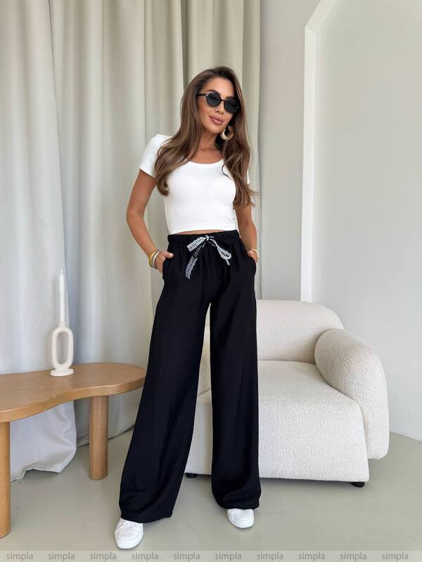 Lightweight Black Linen Pants for Casual Walks