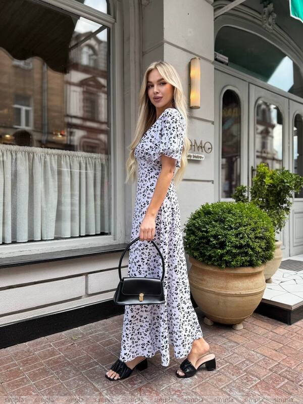 Lightweight Midi Summer Dress with Floral Print