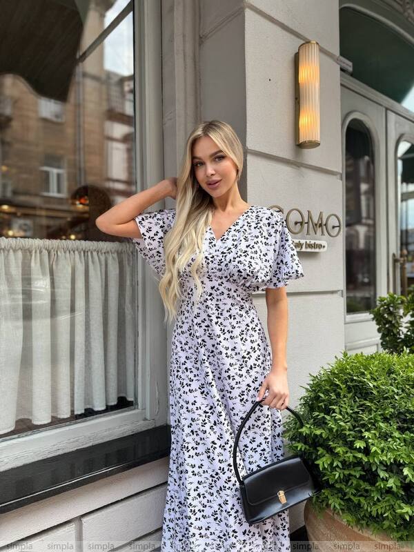 Lightweight Midi Summer Dress with Floral Print