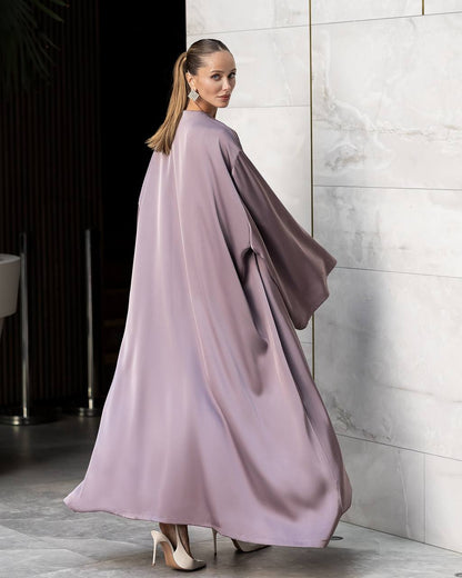 Satin Mini Dress and Long Cape Set for Women