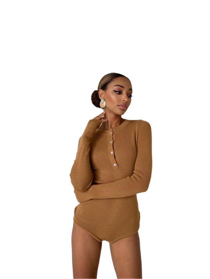 Womens Long Sleeve Ribbed Bodysuit Cruise