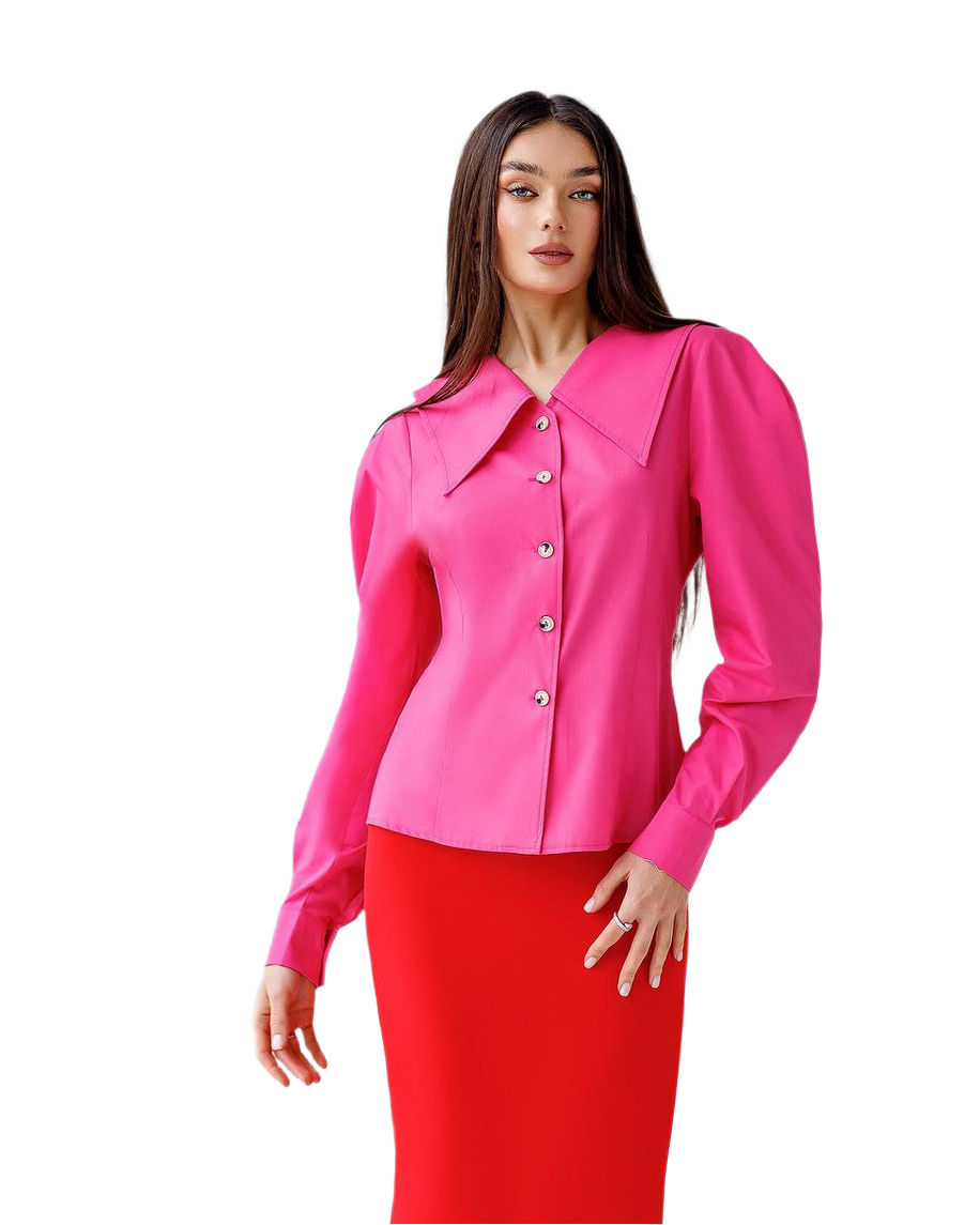 Stylish Pink Shirt with Button Closure and Long Sleeves for Fashionable Occasions