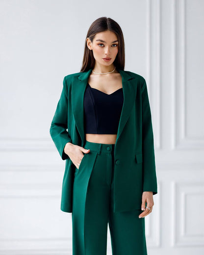 Womens Polished Tiar and Lux Fabric Suit in Green