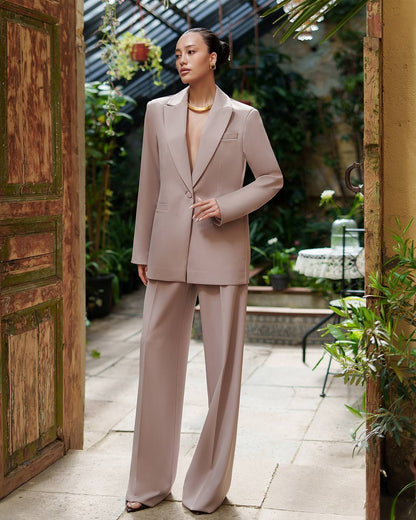 Womens Premium Diagonal Suiting Crepe Suit Jacket and Trousers