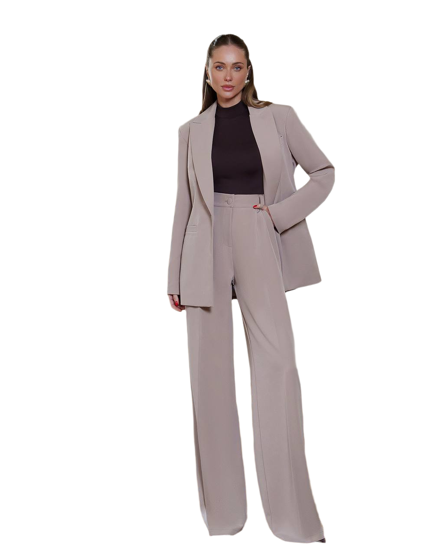 Womens Premium Diagonal Suiting Crepe Suit Jacket and Trousers