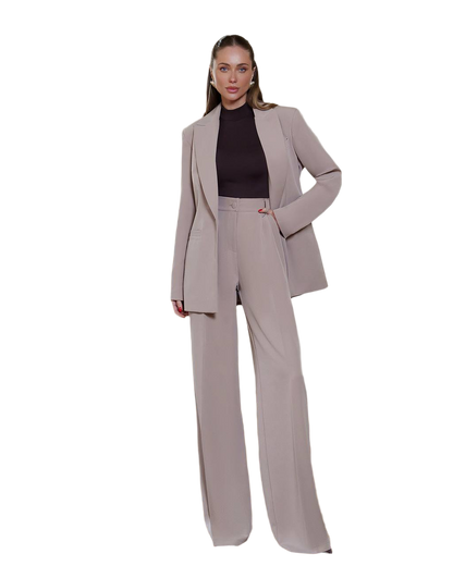 Womens Premium Diagonal Suiting Crepe Suit Jacket and Trousers
