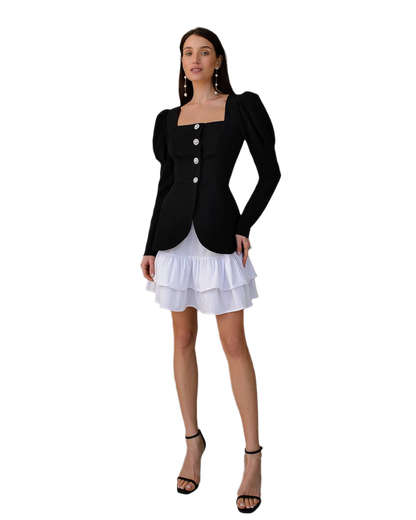Womens Blouse-Jacket Without Lining Premium Suit Crepe-Diagonal