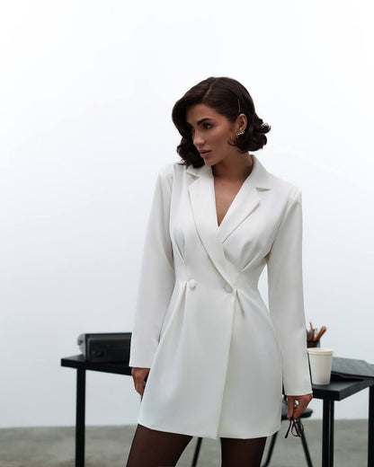 Womens Blazer Dress Premium Suit Diagonal Crepe