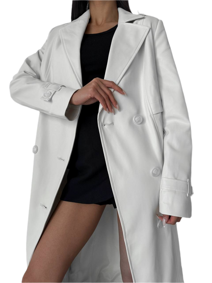 Women Eco-Leather Trench Coat Kendi 02 with Suede Base and Viscose Lining
