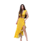 Yellow with white polka dots