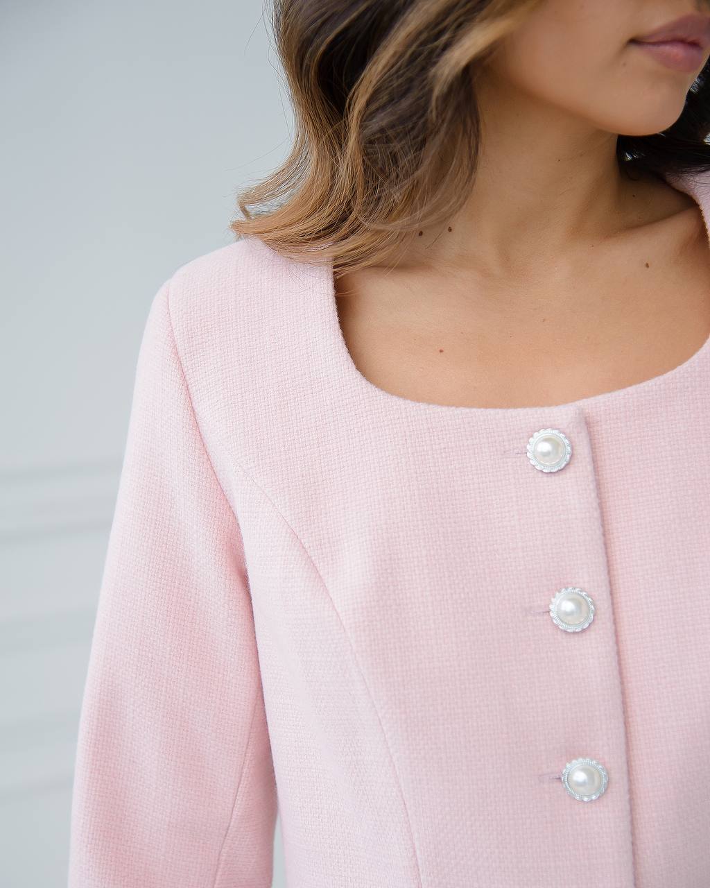 Womens Chanel Style Tweed Jacket and Skirt Suit