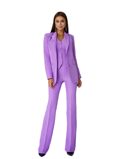 Three Piece Women's Suit with Vest in Lavender Purple