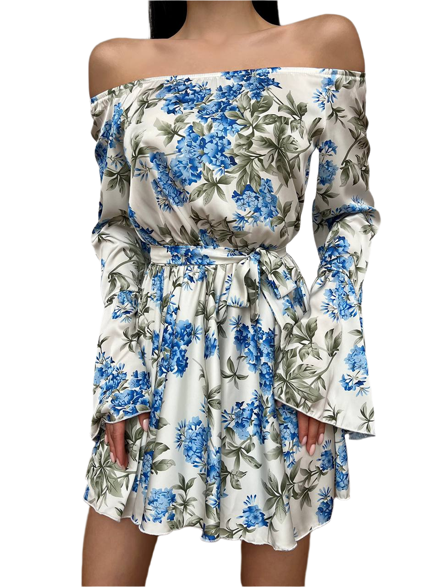 Provence Floral Off Shoulder Silk Romper for Women