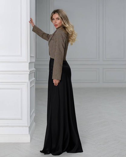 Premium Pandora Satin Skirt for Women Black Long Elegant
