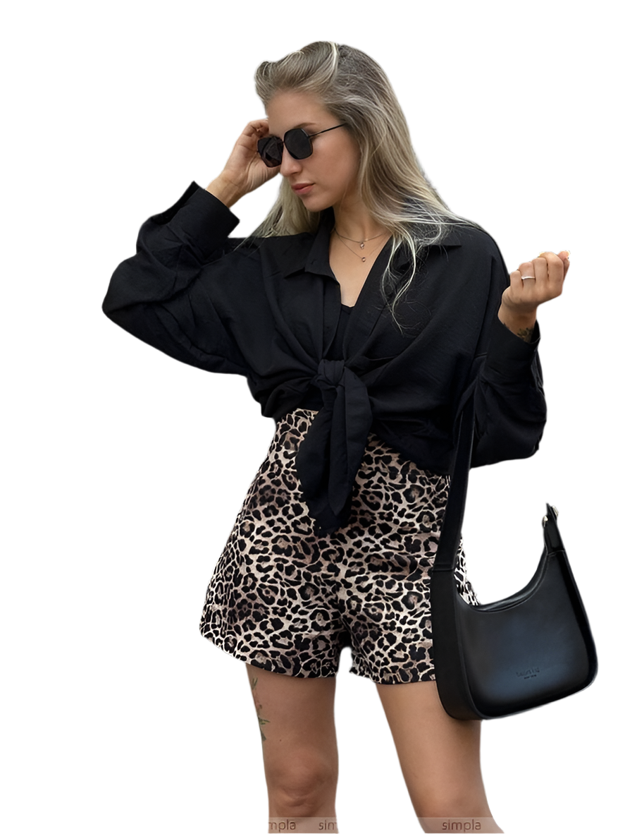Women's Leopard Print Soft Comfortable Shorts