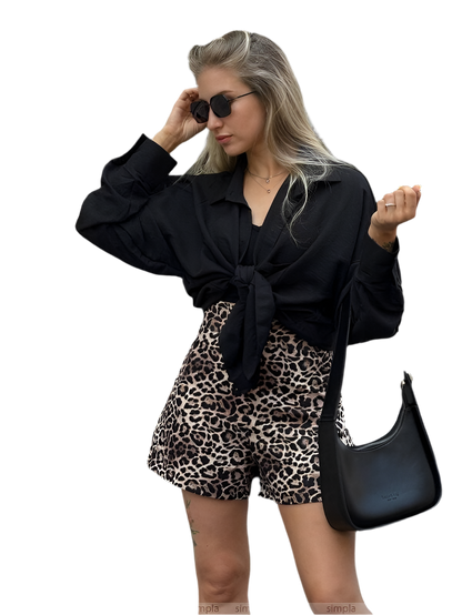 Women's Leopard Print Soft Comfortable Shorts