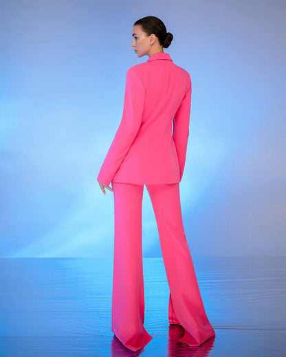 Premium Women's Diagonal Suit Crepe in Raspberry Color